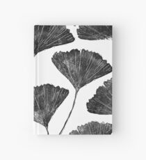 Ginkgo biloba, Lino cut nature inspired leaf pattern Hardcover Journal