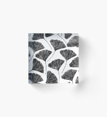 Bloque acrílico Ginkgo biloba, Lino cortó el patrón de la hoja inspirada en la naturaleza