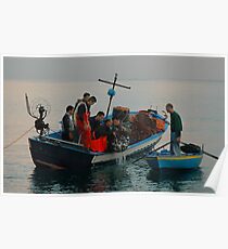 FISHERMEN CLAIMING THEIR REWARD, SCILLA, ITALY Poster