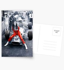 Ferrari 312F1 & Lady in Red Postcards