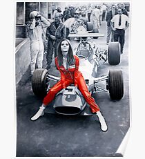Ferrari 312F1 & Lady in Red Poster