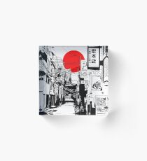 Tokyo Straße Sonnenaufgang Acrylblock