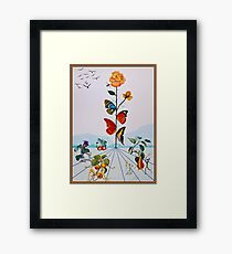 SCHMETTERLING: Vintage Abstract Dali Malerei drucken Gerahmtes Wandbild