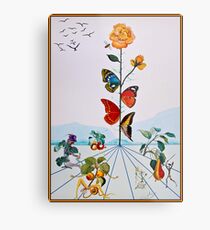 BUTTERFLY ROSE : Vintage Abstract Dali Painting Print Metal Print