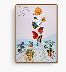 BUTTERFLY ROSE : Vintage Abstract Dali Painting Print Canvas Print