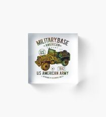 American Army Jeep Acrylic Block