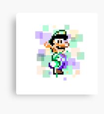 Super Mario Pixel Cubism - Luigi Version Canvas Print