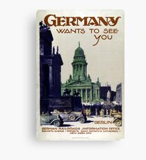 Vintage Germany Wants to See You Cars Travel Canvas Print