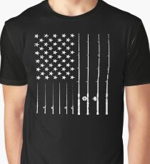 Fishing American Flag Tshirt - American Flag Fishing T-Shirt Tee Gift Graphic T-Shirt