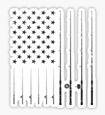 Fishing American Flag Tshirt - American Flag Fishing T-Shirt Tee Gift Sticker