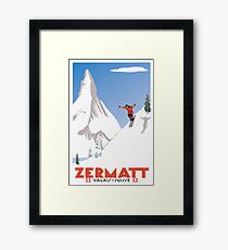 Zermatt, Valais, Switzerland,Ski Poster Framed Print