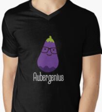 Aubergenius on dark Men's V-Neck T-Shirt