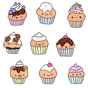 Cute cupcake illustration  Sticker for Sale by Yarafantasyart