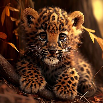 Cute and Adorable Baby Leopard | Sticker