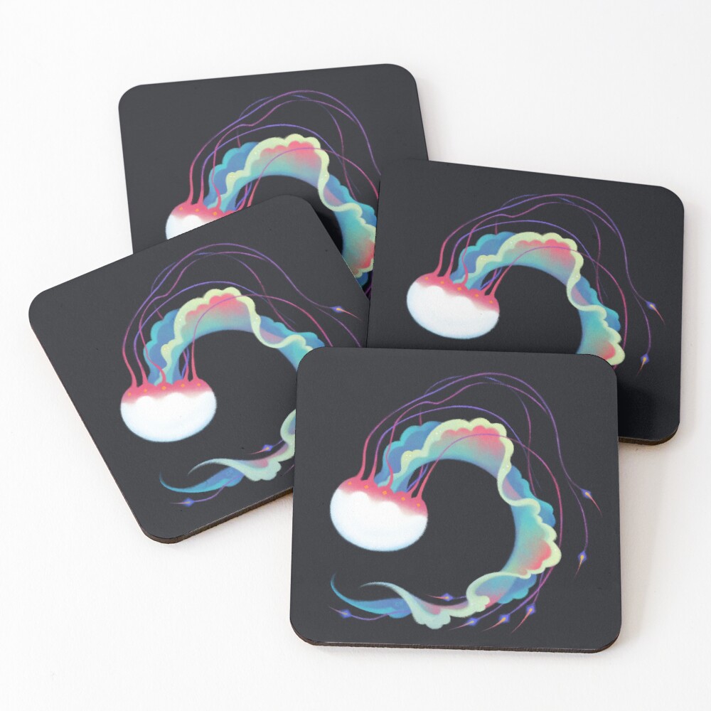 Jelly fish 3 Coasters (Set of 4)