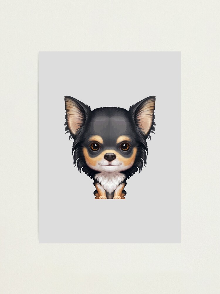 Black Tan Long Haired Chihuahua Photographic Print By Anmlz