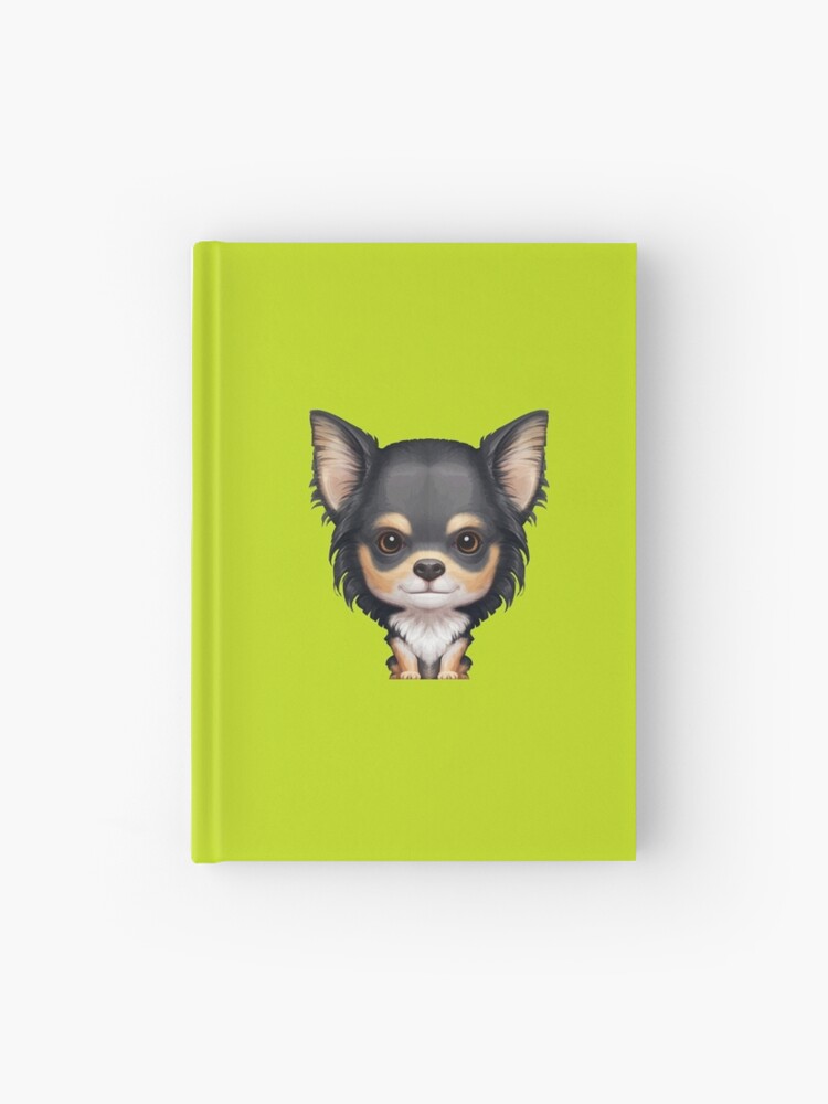 Black Tan Long Haired Chihuahua Hardcover Journal By Anmlz