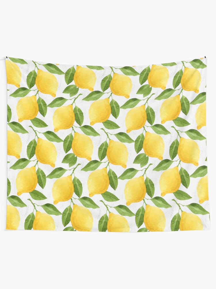 Alternate view of Watercolor Lemon Pattern Tapestry
