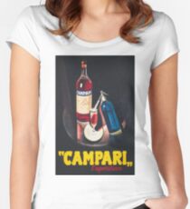 Campari-Weinlese-Getränkeanzeige-Plakat Tailliertes Rundhals-Shirt