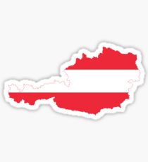 Austria Flag Map Sticker