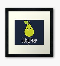 Juicy pear on dark Framed Print