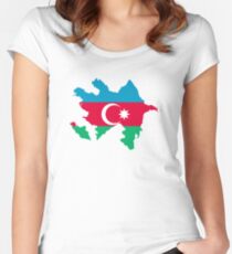 Flag Map of Azerbaijan Fitted Scoop T-Shirt