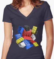 Picasso Toy Bricks Women's Fitted V-Neck T-Shirt
