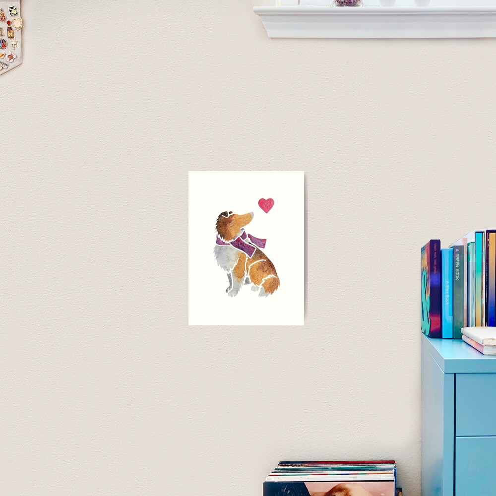 Watercolour Rough Collie Art Print