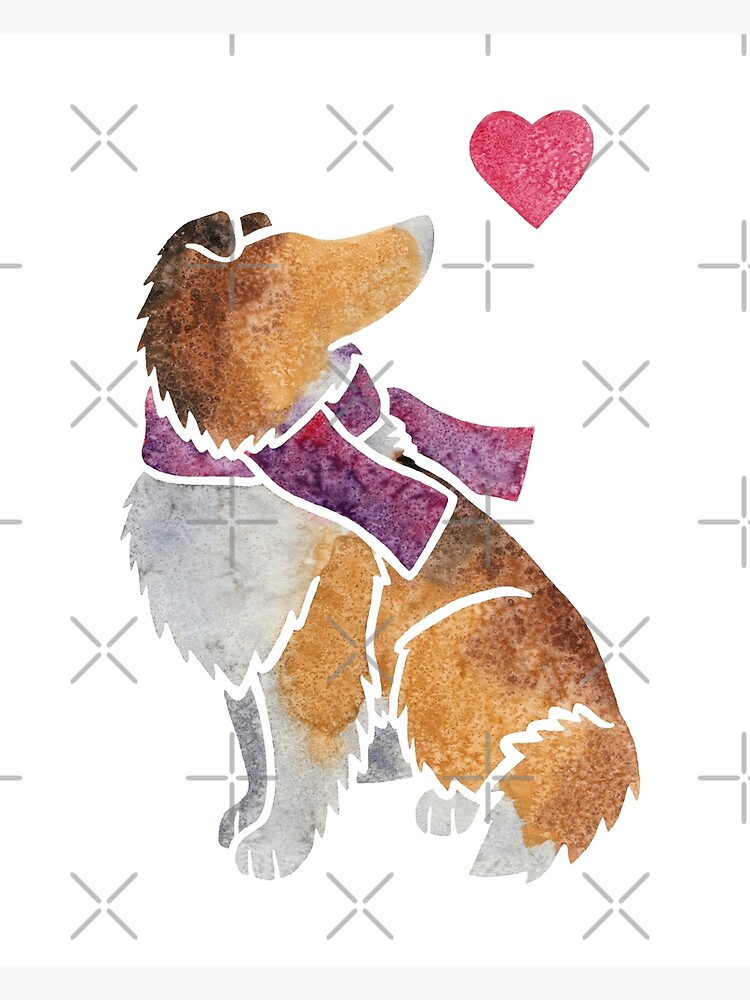 Watercolour Rough Collie by animalartbyjess