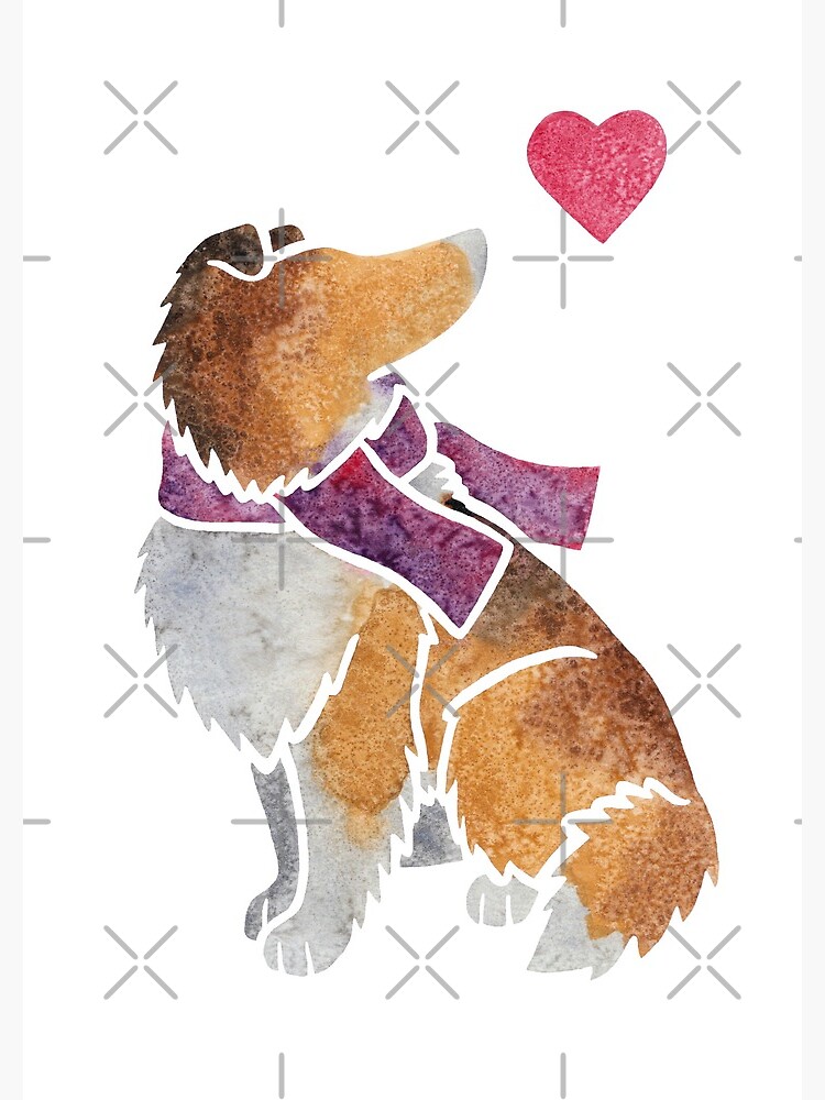 Watercolour Rough Collie by animalartbyjess