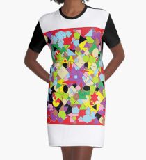 Motley Abstract Pattern Graphic T-Shirt Dress