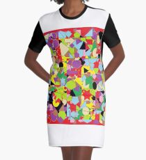 Motley Abstract Pattern Graphic T-Shirt Dress