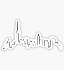 Shanghai, China City Skyline Silhouette Sticker