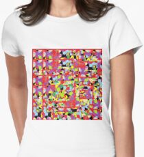 Motley Abstract Pattern Women's Fitted T-Shirt