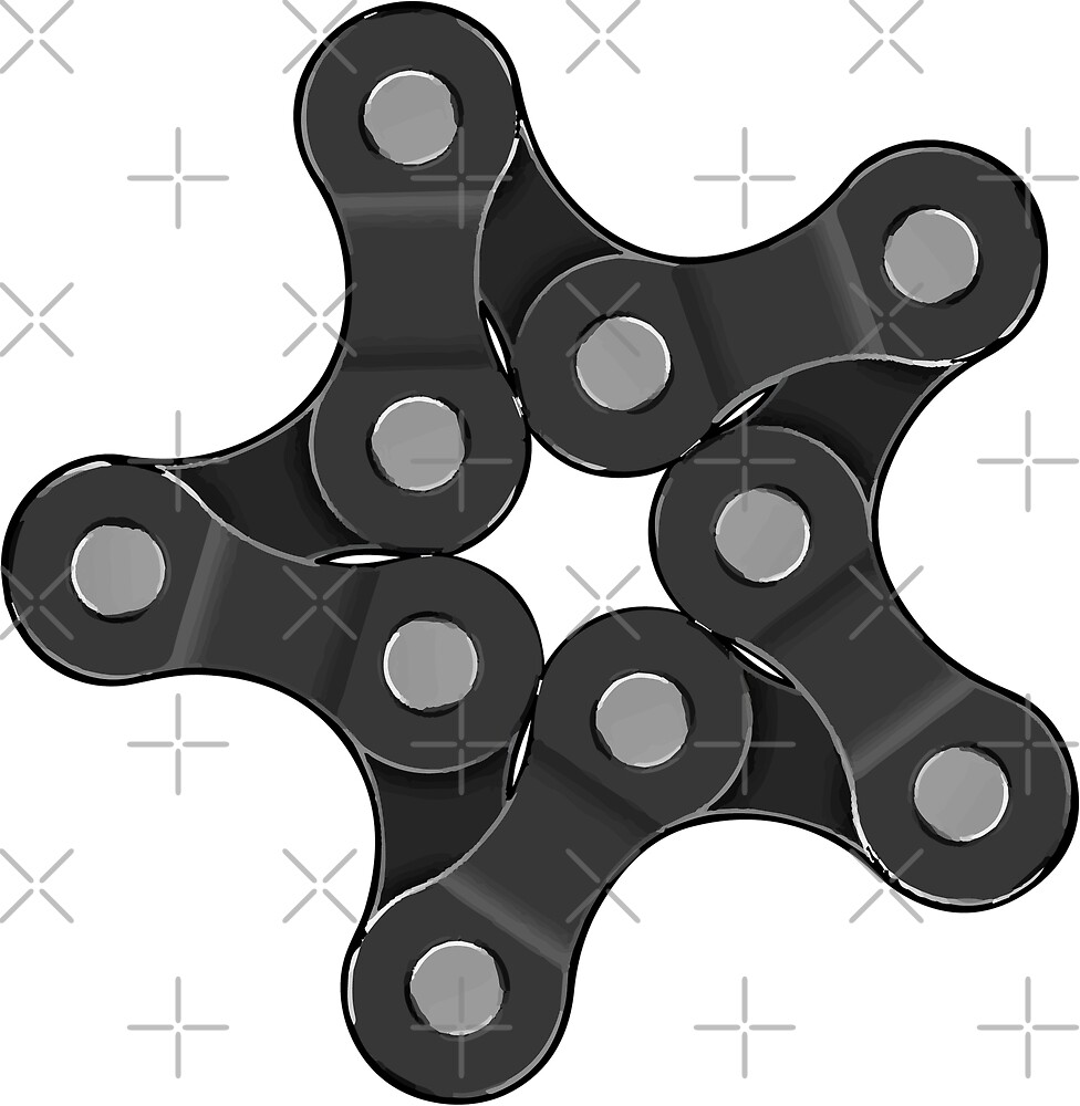 "Motorcycle Chain Art Five Point Star" by MotoringZen Redbubble