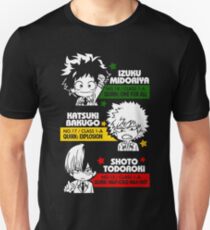 Camiseta unisex Deku, Kachan y Todoroki