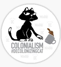 Decolonizing Cat - Coffee Mug Sticker