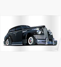 Cartoon retro limousine Poster