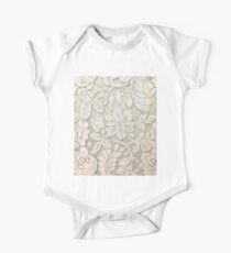 böhmische Blumen französisches Land Elfenbein Beige Spitze Baby Body Kurzarm
