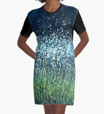Night Flowers Graphic T-Shirt Dress