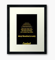 Bee Movie Opening Screen Crawl- A Star Wars Parody Framed Print