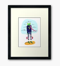 Colorblind fish called artwork of a frog Framed Print