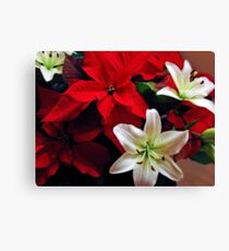Lilies and Poinsettia Canvas Print