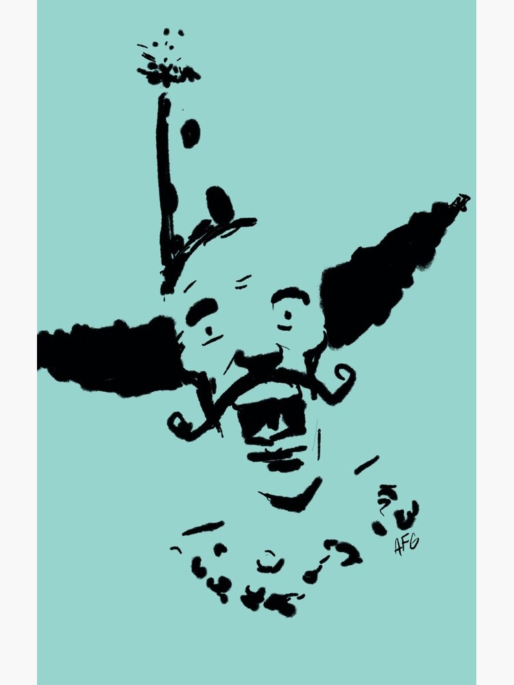 Curly Mustache Clown by aaronfg