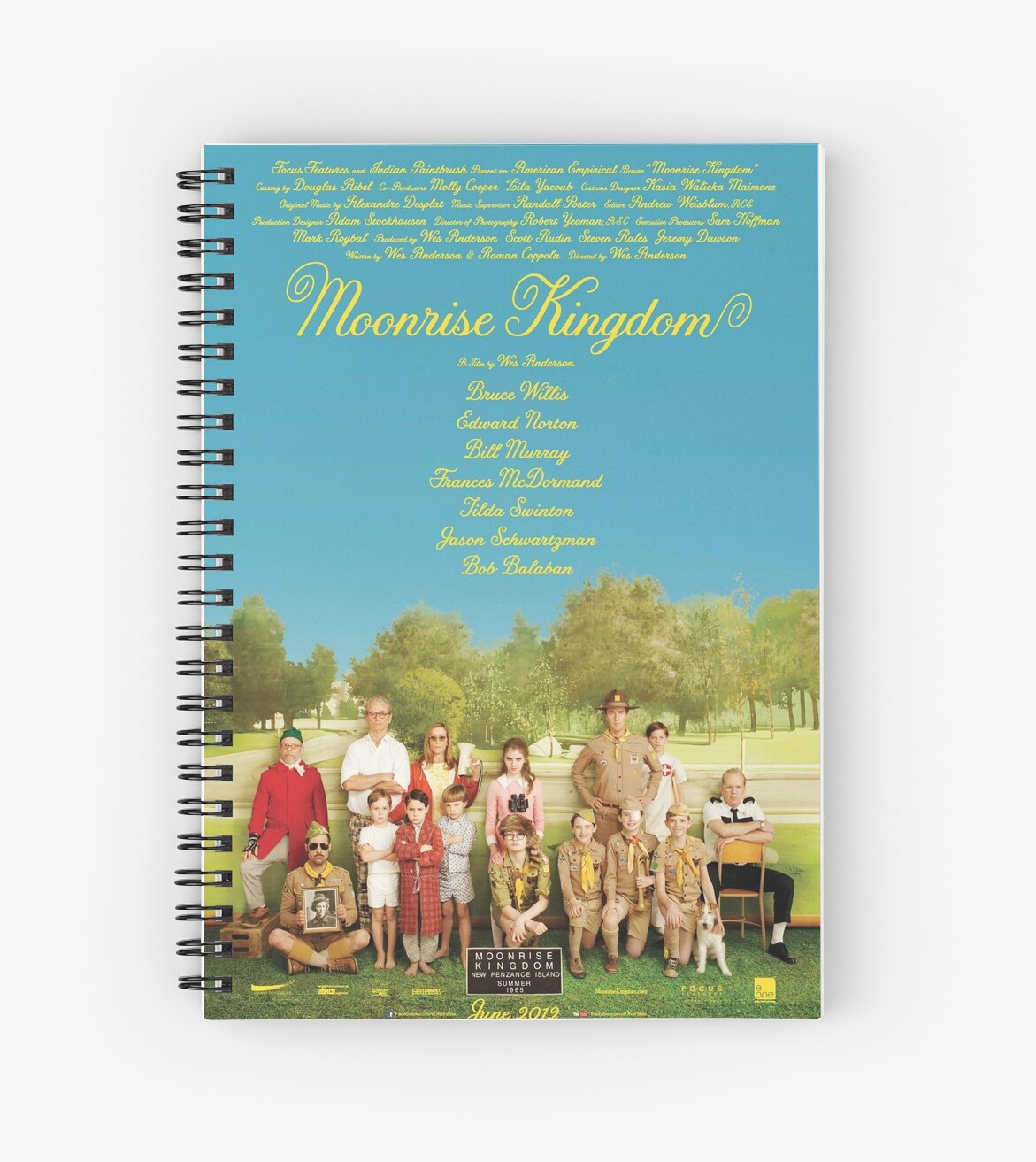 "Moonrise Kingdom Movie Poster" Spiral Notebook by ...