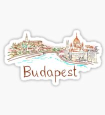 Budapest Panorama at night Sticker