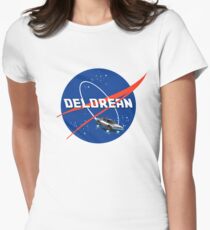 Back to the Future - DeLorean + Nasa Logo Women's Fitted T-Shirt