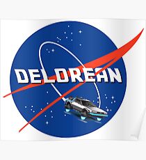 Back to the Future - DeLorean + Nasa Logo Poster