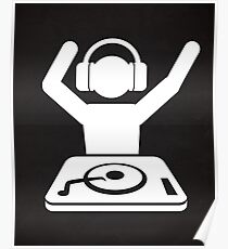 Póster Manos de DJ en el aire