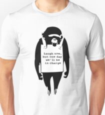 Banksy Print Monkey Laugh Now Chimp Unisex T-Shirt
